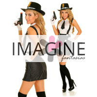 Fantasia Ganster Luxo Feminina